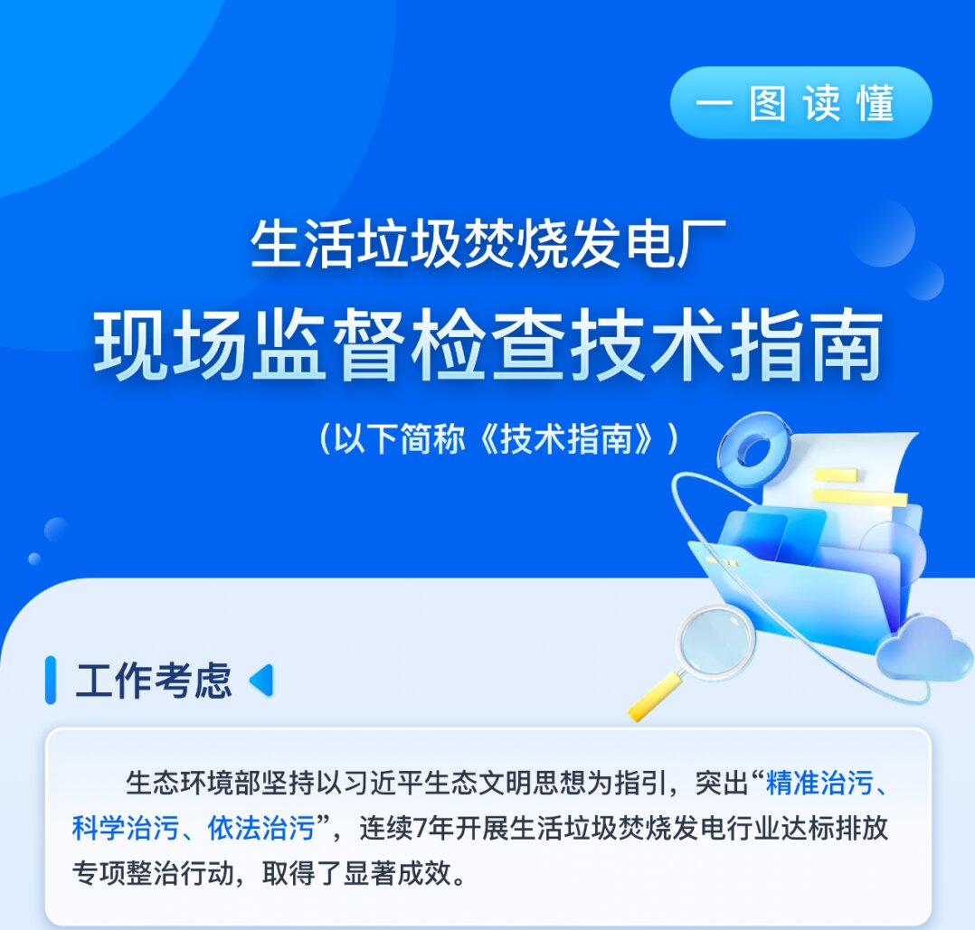 一图读懂《生活垃圾焚烧发电厂现场监督检查技术指南》